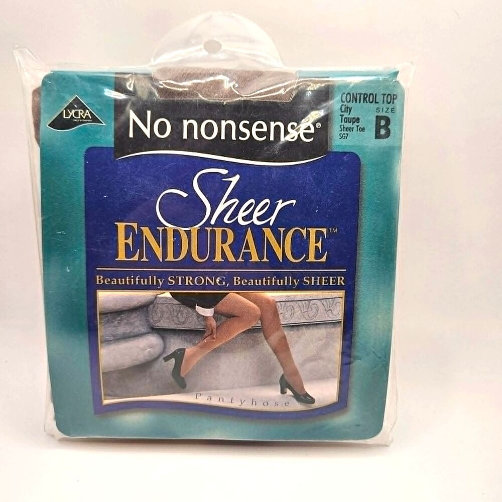 Vintage No Nonsense Sheer Endurance Pantyhose Control Top Sz B City Taupe SG7